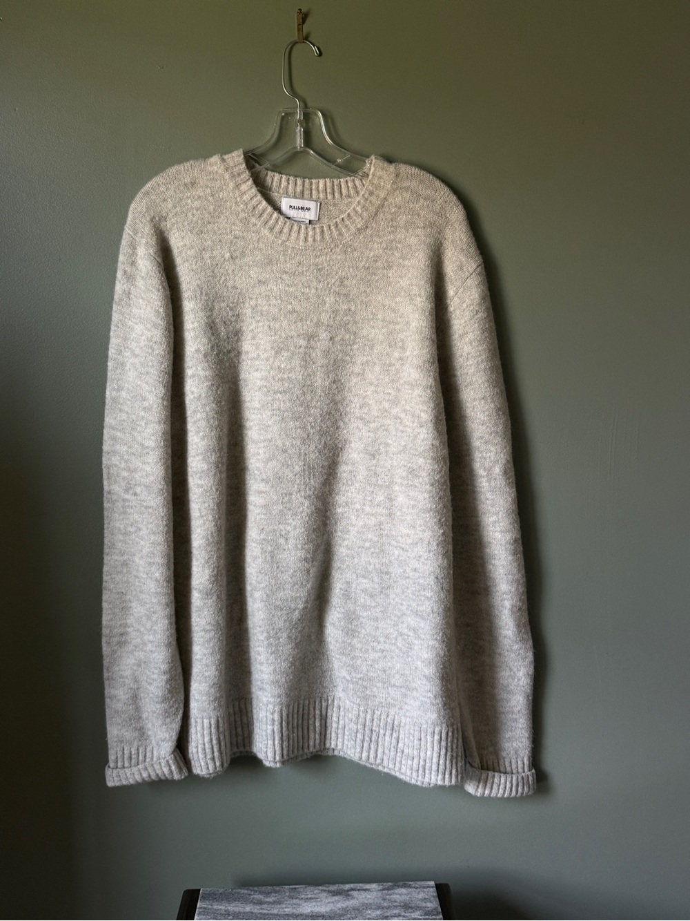 Pull&Bear Crewneck Sweater in Light Gray - Size XL